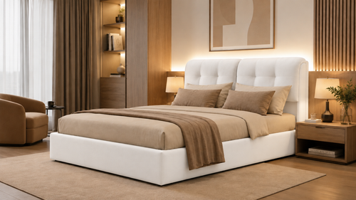 Lit coffre 160 x 200 cm en velours blanc avec LED