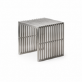 Table d'appoint basse en acier inoxydable — style nordique, salon et chambre