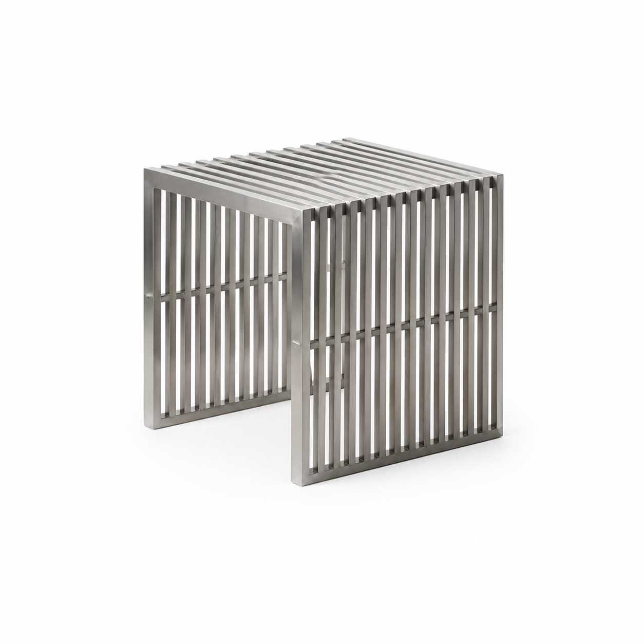 Table d'appoint basse en acier inoxydable — style nordique, salon et chambre