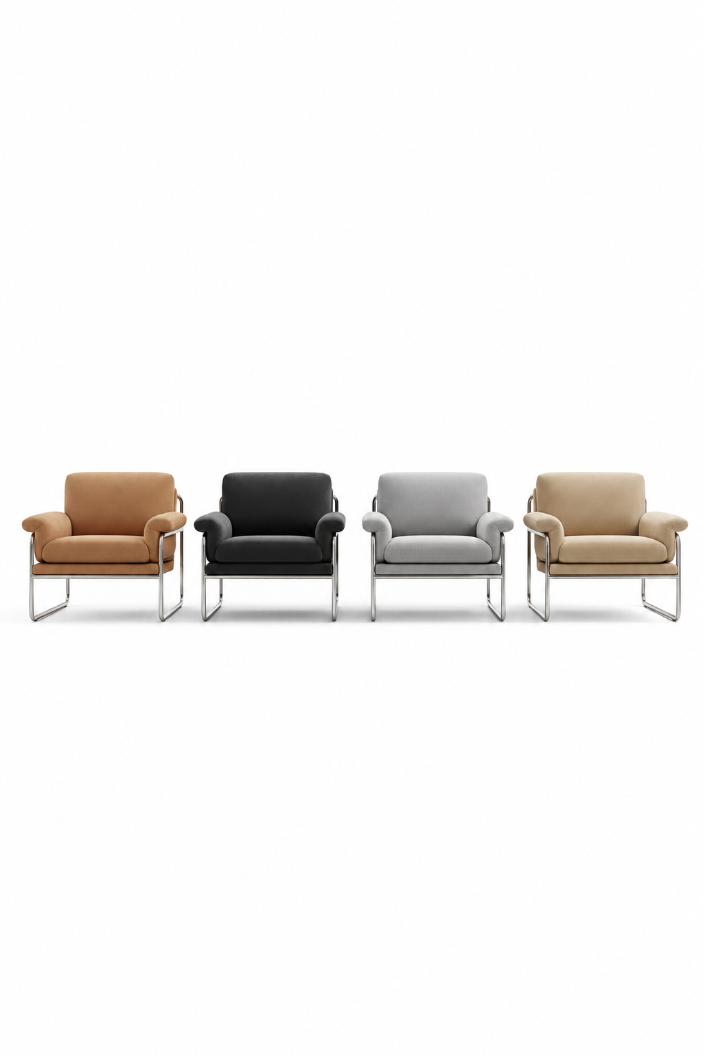 Chaise Lounge Design Bauhaus en Acier Inoxydable – Fauteuil Inclinable Vintage pour Salon, Balcon et Espace Détente