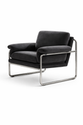 Chaise Lounge Design Bauhaus en Acier Inoxydable – Fauteuil Inclinable Vintage pour Salon, Balcon et Espace Détente