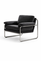 Chaise Lounge Design Bauhaus en Acier Inoxydable – Fauteuil Inclinable Vintage pour Salon, Balcon et Espace Détente