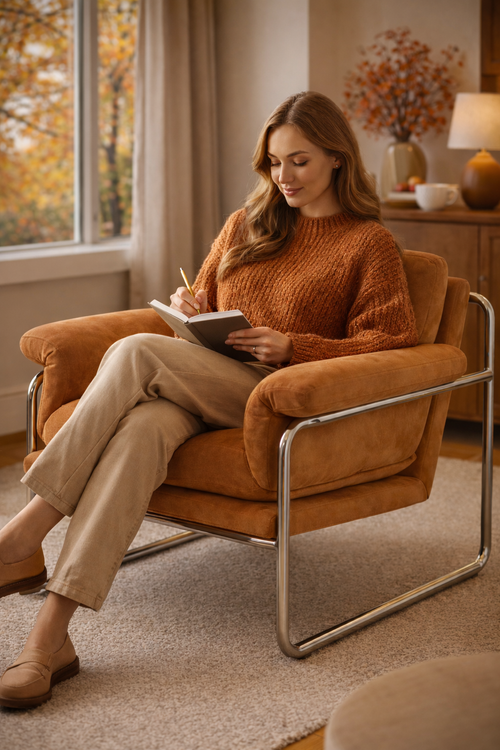 Chaise Lounge Design Bauhaus en Acier Inoxydable – Fauteuil Inclinable Vintage pour Salon, Balcon et Espace Détente